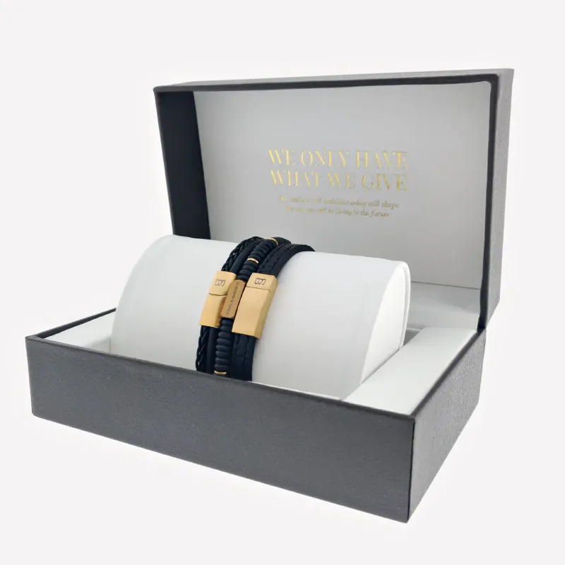 Perfect Fit armbånd  - COAL GOLD STACK
