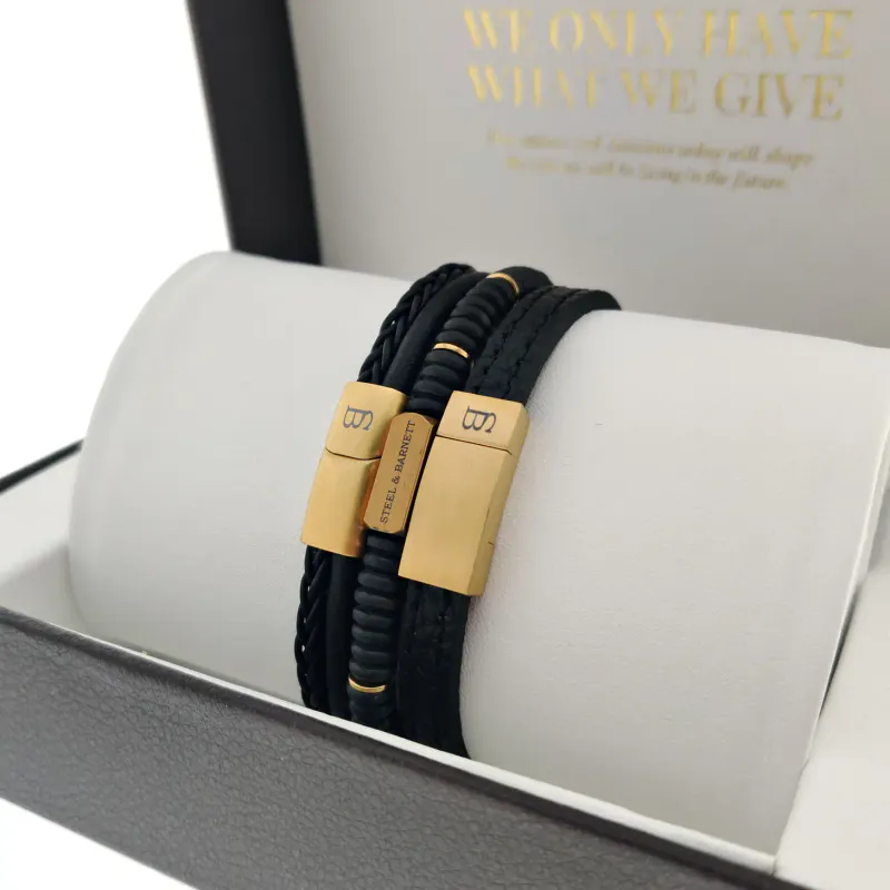 Perfect Fit armbånd  - COAL GOLD STACK