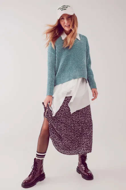Hovedbilde Knitted Chenille Jumper in Green